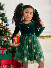 1pc Girls' Knitted Solid Color Fluffy Round Neck Patchwork Woven Net Mesh Combined Casual Dress